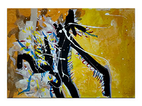 Moderne slike u galeriji MAG - apstraktna slika Prvi korak akril na hameru 100x70 cm