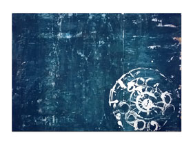 Opremanje interijera modernim slikama galerije MAG - apstraktna slika Nebeske kočije akril na hameru 100x70 cm