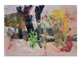 Moderne slike u galeriji MAG - apstraktna slika Fragmenti sjećanja IV akril na hameru 100x70 cm