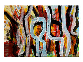 Moderne slike u galeriji MAG - apstraktna slika Zajednički snovi akril na hameru 100x70 cm