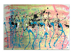 Moderne slike u galeriji MAG - apstraktna slika Tirkizne note akril na hameru 100x70 cm