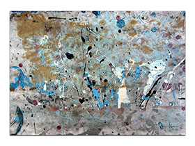 Moderne slike u galeriji MAG - apstraktna slika Podmorje mašte akril na hameru 42x29 cm