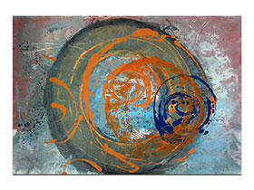 Moderne slike u galeriji MAG - apstraktna slika Plavi mjesec akril na hameru 100x70 cm