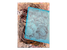 Moderne slike u galeriji MAG - apstraktna slika Tirkizna maska akril na hameru 100x70 cm