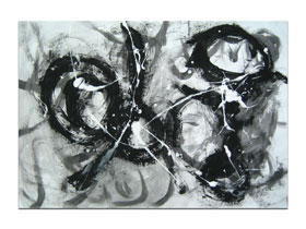 Opremanje stanova slikama galerije MAG - apstraktna slika Arhitektura osjećaja Akril na hameru 100x70 cm