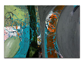 Moderne slike u galeriji MAG - Apstraktna slika Sramežljivo sunce Akril na napetom platnu 100x70 cm