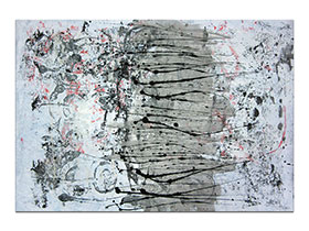 Moderne slike u galeriji MAG - apstraktna slika Tragovi vremena akril na hameru 100x70 cm