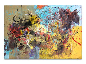 Moderne slike u galeriji MAG - apstraktna slika I nebo će opet biti plavo akril na hameru 100x70 cm