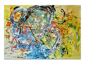 Moderne slike u galeriji MAG - apstraktna slika Stanje svijesti akril na hameru 100x70 cm