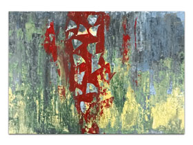 Design interijera slikama iz ponude galerije MAG - apstraktna slika Tvojim stopama akril na hameru 100x70 cm