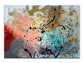 Moderne slike u galeriji MAG - apstraktna slika Istinski sretan akril na hameru 100x70 cm