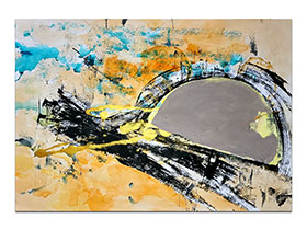 Moderne slike u galeriji MAG - apstraktna slika Skriveno sunce akril na hameru 100x70 cm