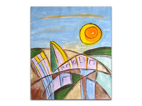 Apstraktna umjetnost u Hrvatskoj - originalna moderna apstraktna slika na platnu - Sunshine Reggae - MAG galerija