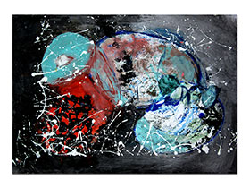 Galerije slika MAG - apstraktna slika Botaničko nebo akril na hameru 100x70 cm