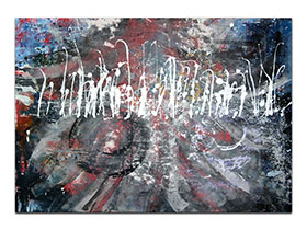 Moderne slike u galeriji MAG - apstraktna slika Pohod akril na hameru 100x70 cm