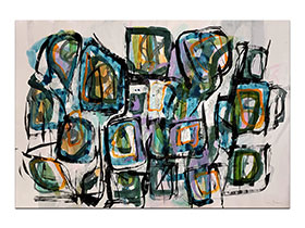 Moderne slike u galeriji MAG - apstraktna slika Sensitive creation akril na hameru 100x70 cm