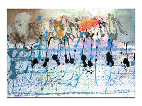 Moderne slike u galeriji MAG - apstraktna slika Migracije II akril na hameru 100x70 cm