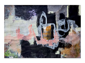 Moderne slike u galeriji MAG - apstraktna slika Arhitektura novog spokoja akril na hameru 100x70 cm