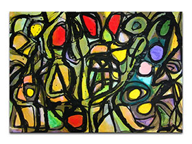 Moderne slike u galeriji MAG - apstraktna slika Ritam boja akril na hameru 100x70 cm