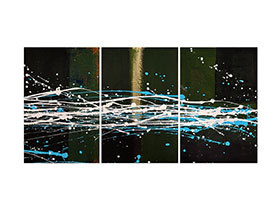 Moderne slike u galeriji MAG - apstraktna slika Kroz noć Akril na kaširanom platnu Triptih 3x 30x20 cm