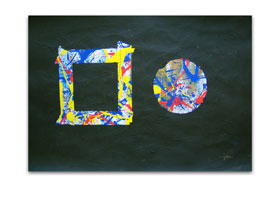 Dizajnerski namještaj treba i originalne moderne apstraktne slike - slika Oblici u prostoru 2 - MAG galerija