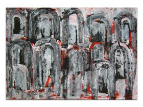 Dnevni boravci uređenje slikama galerije MAG - apstraktna slika Arkade Akril na hameru 100x70 cm