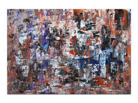 Akrili na papiru prodaja u galeriji MAG - apstraktna slika Ritam ljubavi Akril na hameru 100x70 cm