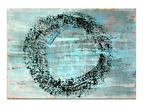 Moderne slike u galeriji MAG - apstraktna slika Začarani krug akril na hameru 100x70 cm