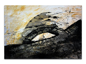 Moderne slike u galeriji MAG - apstraktna slika Zatomljeno sunce akril na hameru 100x70 cm