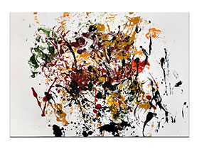 Moderne slike u galeriji MAG - apstraktna slika Pjesma o cvijeću akril na hameru 100x70 cm