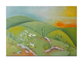 Galerije u Splitu online galerija MAG - Kozji obronci - originalna slika na platnu 70x50 cm