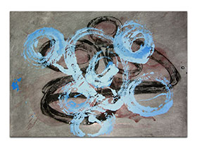 Moderne slike u galeriji MAG - apstraktna slika Putevi kojima smo išli akril na hameru 70x50 cm