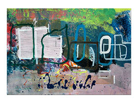 Galerije slika MAG - apstraktna slika Sretan završetak akril na hameru 100x70 cm