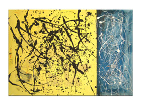 Dizajn poslovnog prostora slikama iz galerije MAG - apstraktna slika Neobičan spoj akril na hameru 100x70 cm