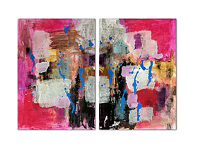 Moderne slike u galeriji MAG - apstraktna slika Istinski optimizam akril na hameru diptih 2x 100x70 cm