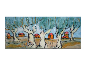 Klasično slikarstvo u ponudi galerije MAG - umjetnička slika Nonetov maslinik akril na platnu 105x40 cm