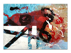 Moderne slike u galeriji MAG - apstraktna slika Ukrotiti zmaja akril na hameru 42x29 cm