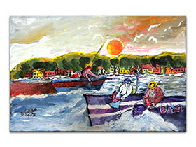 Umjetničke slike u galeriji MAG - Umjetnička slika U ribolovu Akril na kaširanom platnu 30x20 cm