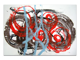 Suvremena umjetnost u Hrvatskoj MAG galerija - apstraktna slika Senzualni dodiri Akril na hameru 100x70 cm