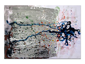 Moderne slike u galeriji MAG - apstraktna slika Virales akril na hameru 100x70 cm