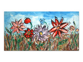 Dizajn interijera slikama galerije MAG - umjetnička slika Cvijetna livada akril na platnu 120x60 cm