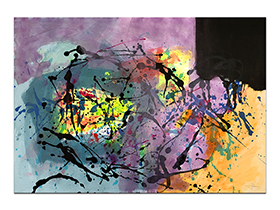 Moderne slike u galeriji MAG - apstraktna slika Veći dio dana akril na hameru 100x70 cm