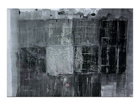 Moderne slike u galeriji MAG - apstraktna slika Popločeno starim uspomenama akril na hameru 100x70 cm
