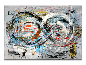 Moderne slike u galeriji MAG - apstraktna slika Dvostruko značenje akril na hameru 100x70 cm