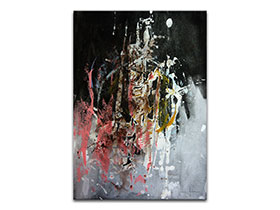 Moderne slike u galeriji MAG - apstraktna slika Dolaze noću akril na hameru 40x30 cm