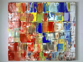 Dizajneri interijera opremaju interijere slikama galerije MAG - moderna apstraktna slika Mondrianova rapsodija akril na napetom platnu 80x70 cm