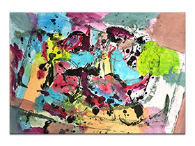 Moderne slike u galeriji MAG - apstraktna slika Kad dobijem osmijeh akril na hameru 100x70 cm