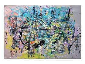 Moderne slike u galeriji MAG - apstraktna slika Mjesto za nas akril na hameru 100x70 cm