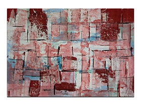 Prodaja umjetničkih slika u online galeriji MAG - apstraktna slika Terra cota akril na hameru 100x70 cm