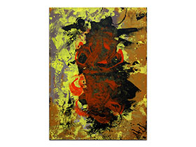 Moderne slike u galeriji MAG - apstraktna slika Samuraj Akril na napetom platnu 75x55 cm